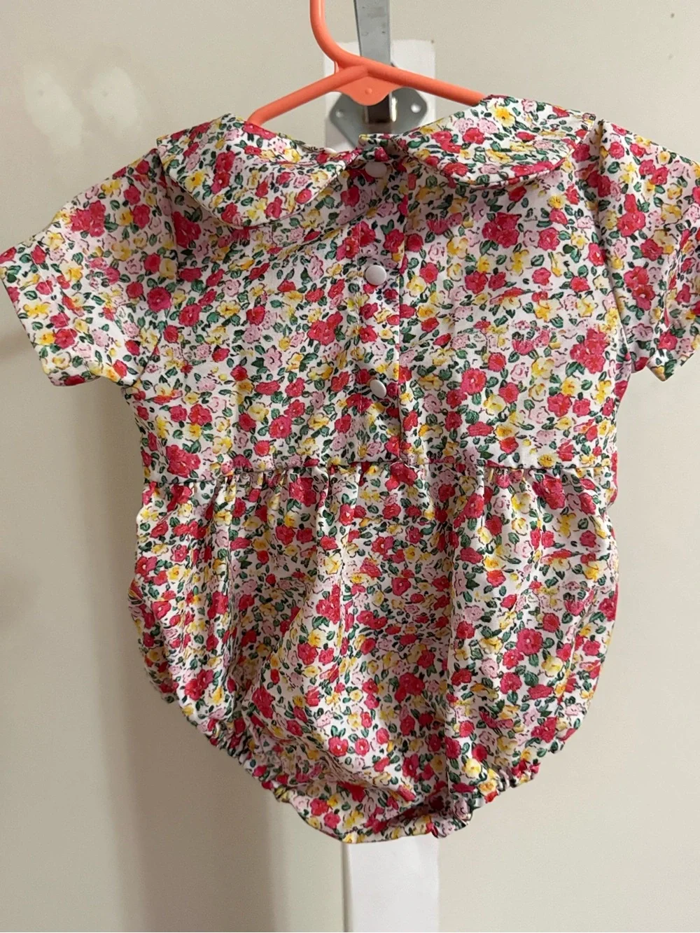 Smocked Strawberry Bubble Romper